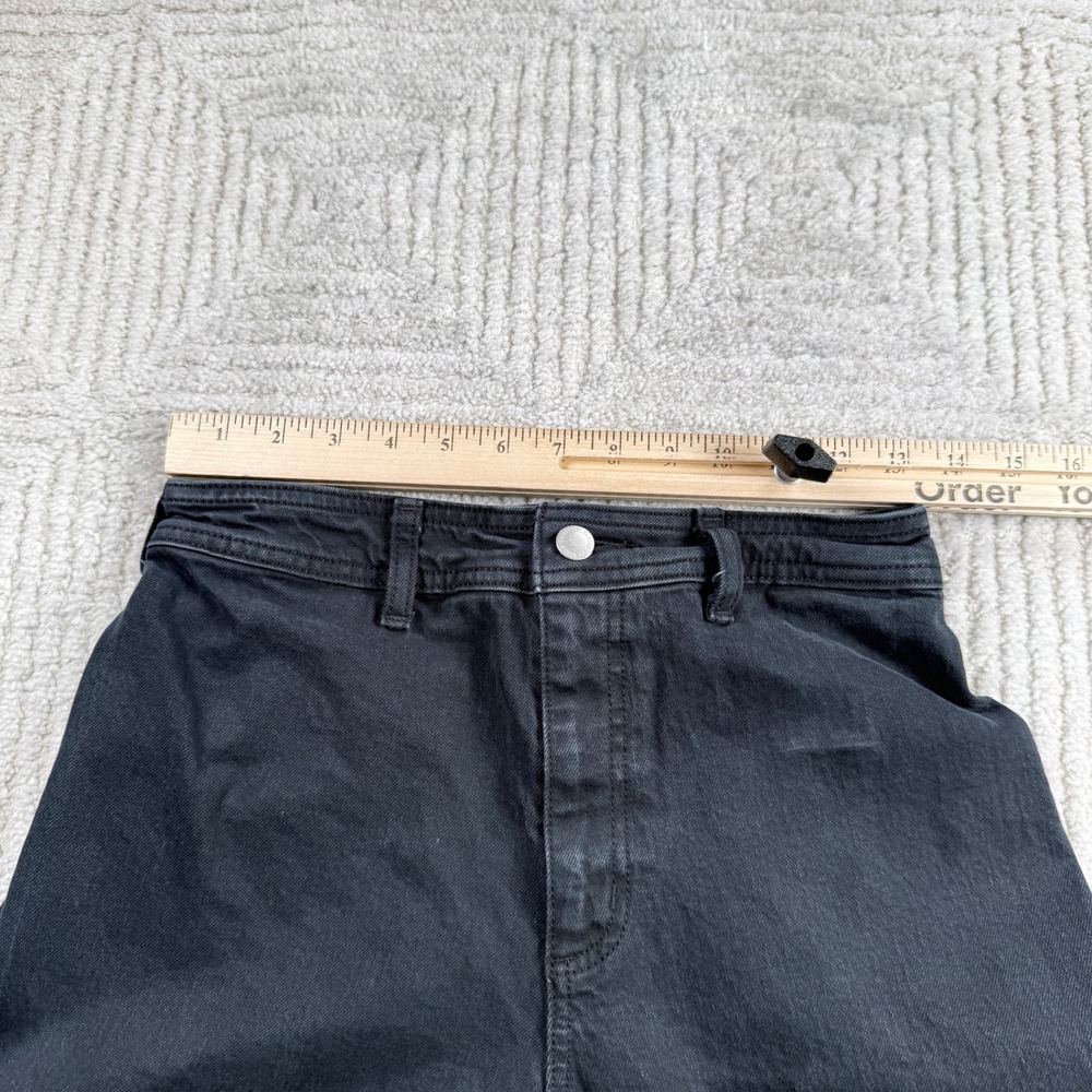 Universal Thread Wide Leg Ankle Jeans Women's 4 Black High Rise Boho Grunge Edgy - Picture 7 of 11